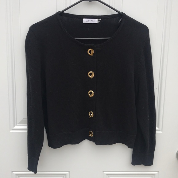Calvin Klein Sweaters - Calvin Klein black sweater with gold details. XL